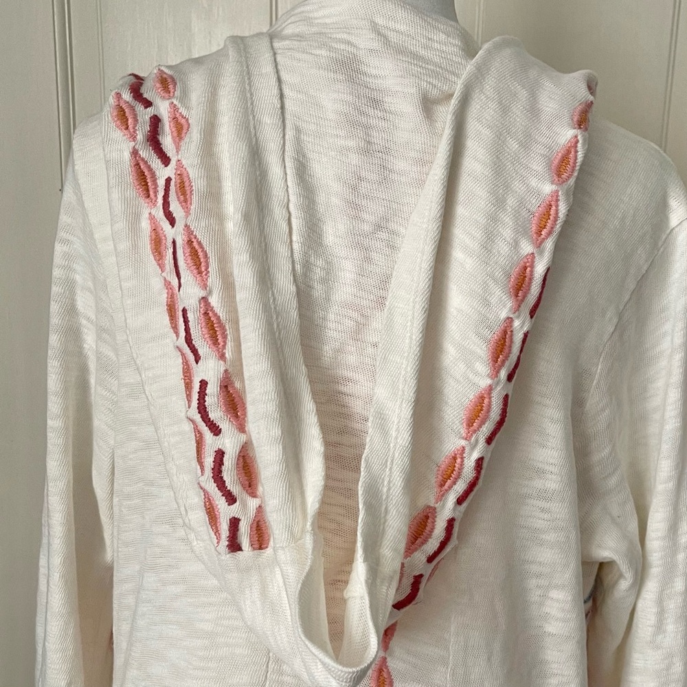 Soft Surroundings Embroidered Hoodie Sweater Small Cotton Boho Cottagecore - Picture 14 of 15